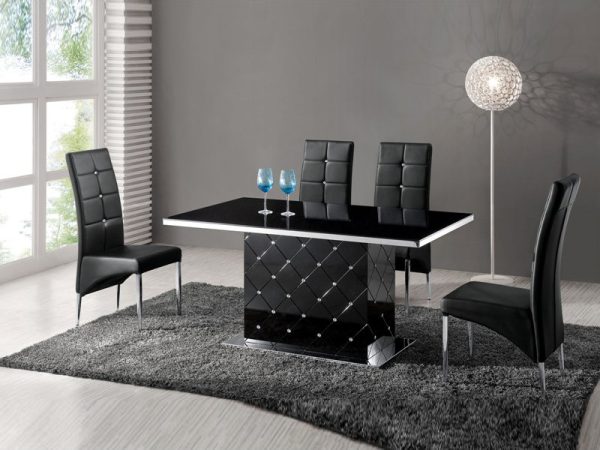 Glazen eettafel zwart