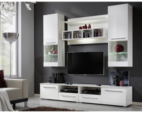 Wit hoogglans TV wandkast